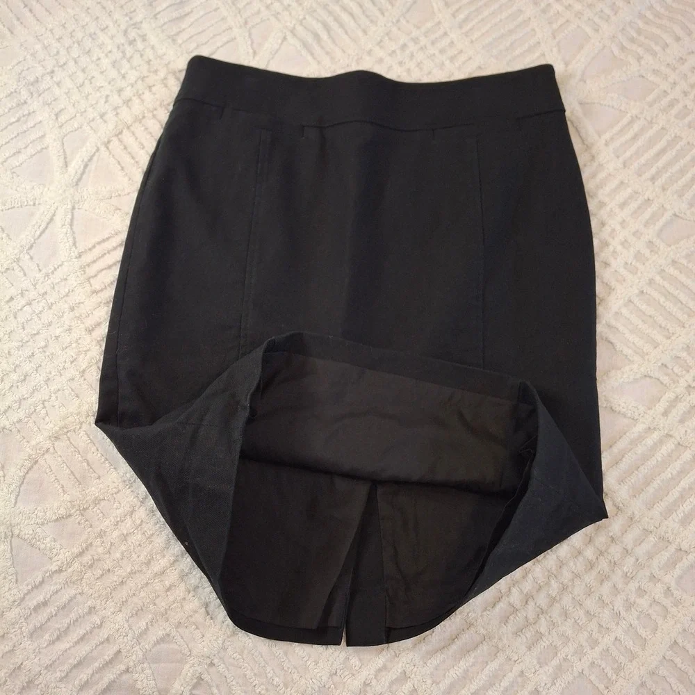 LOFT Black Textured Pencil Skirt Size 10 Lined Career Business‎ Casual Workwear